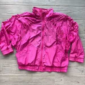 DB Sport By David Benjamin Women's vintage‎ Pink Full Zip Windbreaker Size L